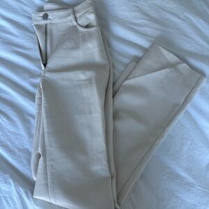 Bone Color Aritzia Melina Leather Pants